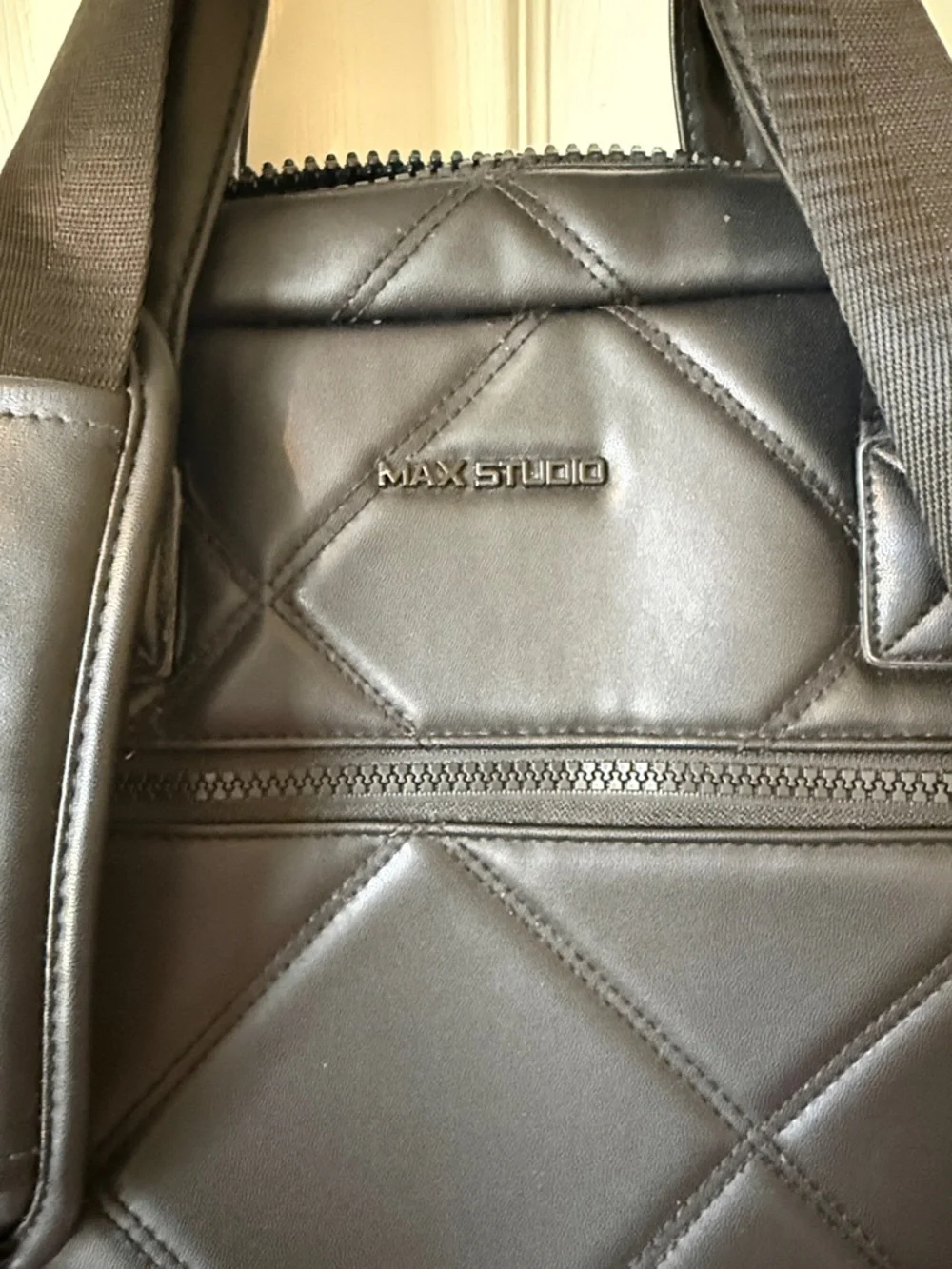 Max Studio Diamond Quilter Faux Leather Laptop Bag